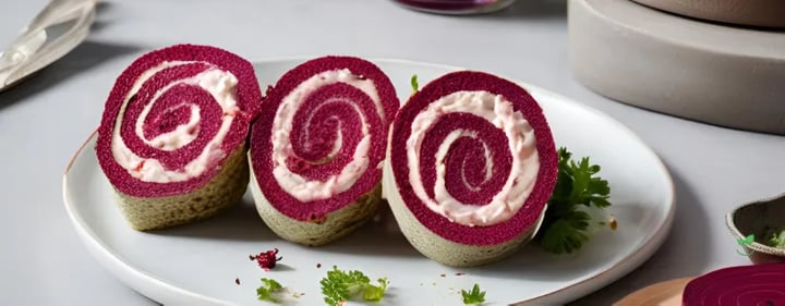 Rolo de Beterraba com Mostarda e Balsâmico