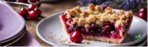 Crumble de Cerejas Frescas com Lavanda e Limão-Siciliano