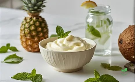 Creme Tropical de Abacaxi com Hortelã